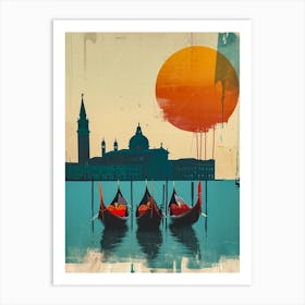 Abstract Venice poster illustration 6 Art Print