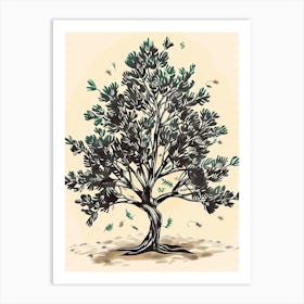 Ebony Tree Storybook Illustration 3 Art Print