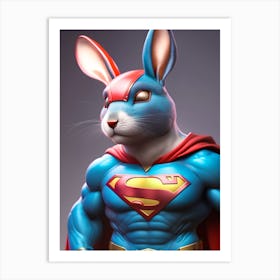 Superman Rabbit Art Print
