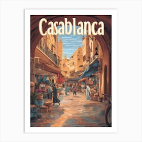 Aihrgdesign A Classic 1960s Travel Poster For Casablanca 4 Art Print