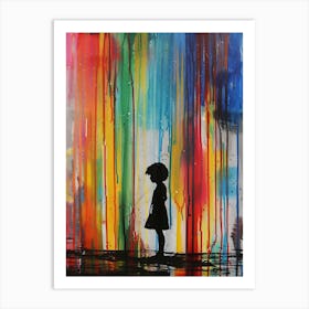 Girl In The Rain Art Print