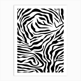 Zebra Stripes Black And White Art Print