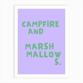 Campfire & Marshmellows Art Print