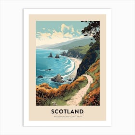 West Highland Coast Path Scotland 1 Vintage Hiking Travel Poster Art Print