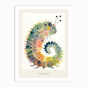 Colourful Insect Illustration Catepillar 9 Poster Art Print