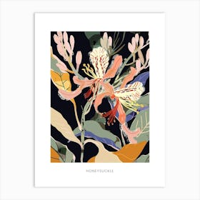 Colourful Flower Illustration Poster Honeysuckle 4 Art Print