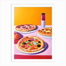 Pizza Bakery Product Acrylic Painting Tablescape Art Print