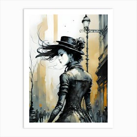 Lady In Black Art Print