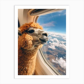 Llama On The Plane Art Print