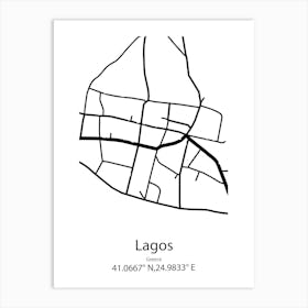 Lagos De Moreno,Mexico Minimalist Map Art Print