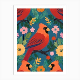 Cardinal Birds Art Print