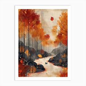 Autumn Forest, Vibrant, Pop Art Art Print