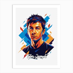 Tyler Joseph, Twenty One Pilots 03 Portrait Music Icon WPAP Pop Art Style Art Print