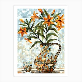 Lilies In A Vase Art Print