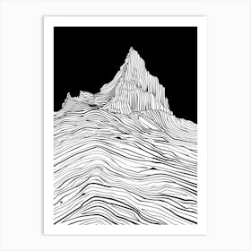 Corn Du Mountain Line Drawing 3 Art Print