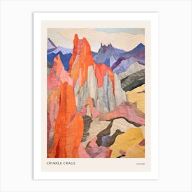 Crinkle Crags England Colourful Mountain Illustration Poster Art Print