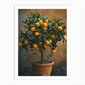 Orange Tree In Pot Art Print