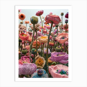 Poppies Knitted In Crochet 2 Art Print