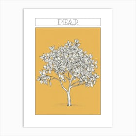Pear Tree Minimalistic Drawing 2 Poster Art Print