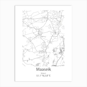 Maaseik,Belgium Minimalist Map Art Print