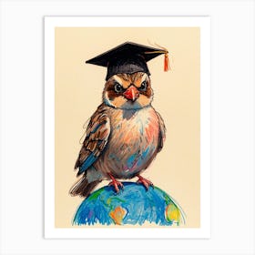 Graduation Bird Canvas Print Art Print