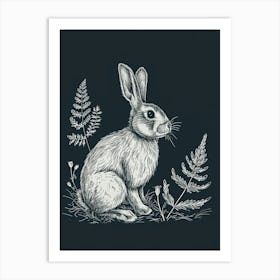 Flemish Giant Rabbit Minimalist Illustration 3 Art Print