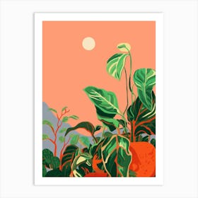 Boho Plant Painting Pothos Epipremnum 2 Art Print