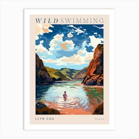 Wild Swimming At Llyn Cau Wales 3 Poster Art Print