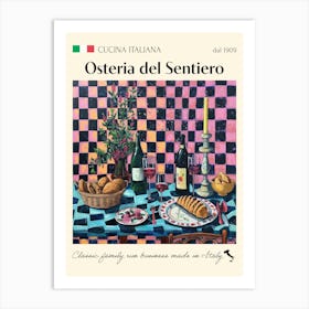 Osteria Del Sentiero Trattoria Italian Poster Food Kitchen Art Print