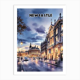 Newcastle Retro Vintage Travel V 03 Art Print