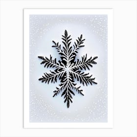 Fernlike Stellar Dendrites, Snowflakes, Marker Art 4 Art Print