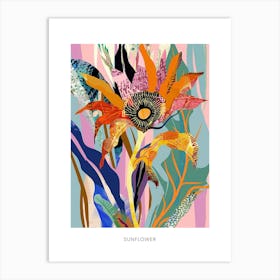 Colourful Flower Illustration Poster Sunflower 4 Art Print