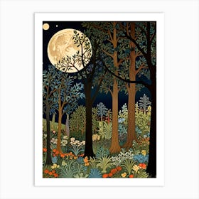 William Morris Moonlight In The Forest 39 Art Print