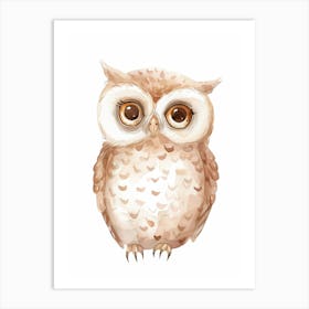 Owl Watercolor Painting Art Print