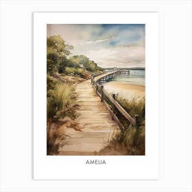 Amelia Watercolor 3 Travel Poster Art Print