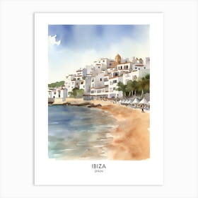 Ibiza Spain Watercolour Travel Poster Art Print