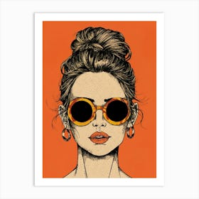 Girl With Sunglasses Art Print