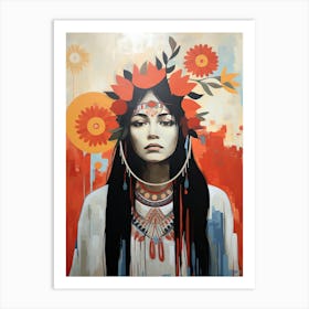 Tribal Radiance, Boho Art Style Art Print