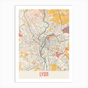 Lyon Map Poster Art Print