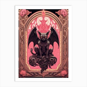 Gargoyle Tarot Pink & Black 3 Art Print