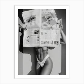 Woman Reading Newspaper Art Print