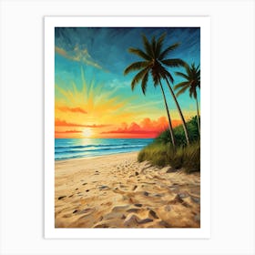 Sunset On The Beach 1 Art Print