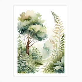 Watercolor Of A Forest 8 Art Print