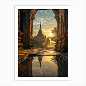 Sunrise In Bagan Art Print