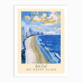 My Happy Place Gold Coast 3 Travel Poster Art Print