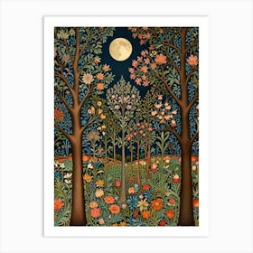 william morris Moonlight In The Forest 3 Art Print