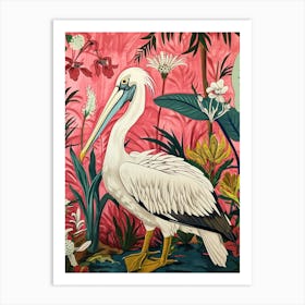 Floral Animal Painting Pelican 4 Art Print