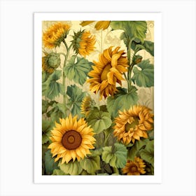 Sunflowers In The Garden Art Print