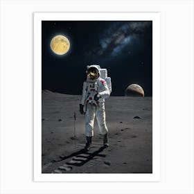 Astronaut Walking On The Moon 2 Art Print