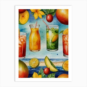 Tropical Drinks Art Print